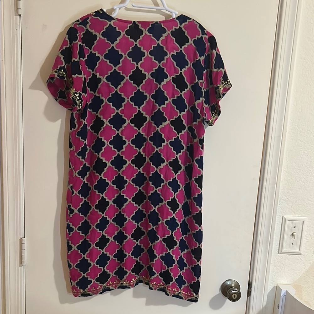 Pink Embellished Tunic with Mandarin Collar - Picture 2 of 5